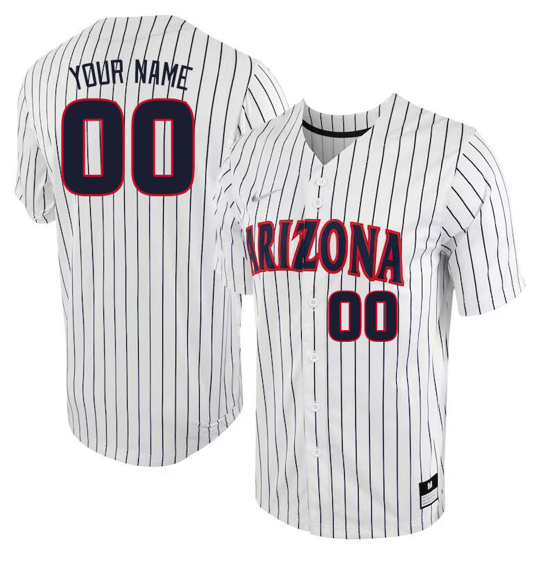 Custom Arizona Wildcats Name And Number College Baseball Jerseys Stitched-Pinstriped - Click Image to Close